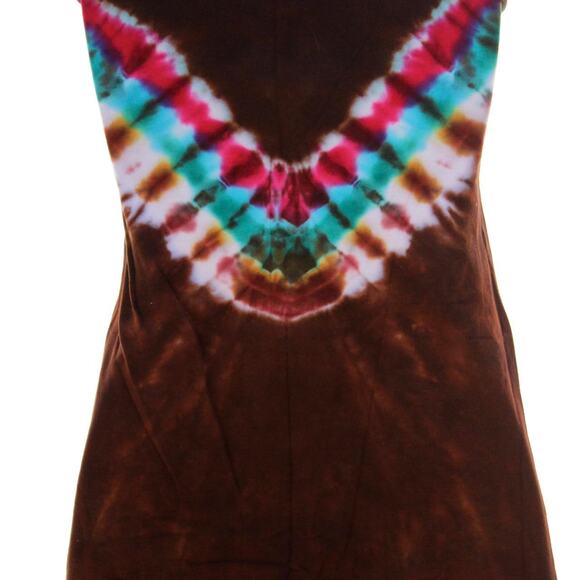 Womens Top Size Large Tie Dye Spaghetti Strap Tank Hippy Deadhead Burner Concert - Picture 3 of 5